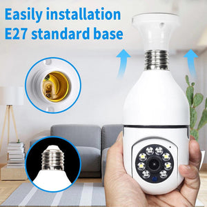 200W E27 Bulb Surveillance Camera Night Vision Full Color Automatic Human Tracking - Urban Glam Home